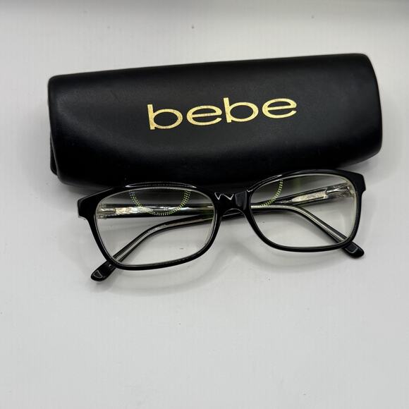 Bebe BB5085 038 Love Sick Jet Crystal Eyeglasses Black Clear Frame with Case - Picture 15 of 16